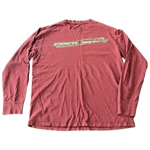 Cinch Shirt Mens L Faded Brick Red Long‎ Sleeve Western Rodeo Graphic Tee Large